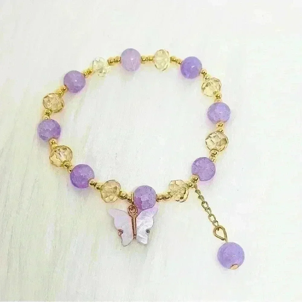 Lavender Butterfly Bracelet